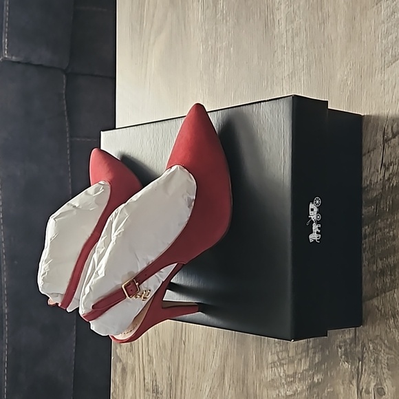 NWT COACH CHERRY SUTTON SUEDE SLINGBACK PUMPS 6B - Picture 13 of 16